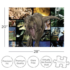 AQUARIUS Jurassic World collage puzzle characters closeup showing iconic film heroes