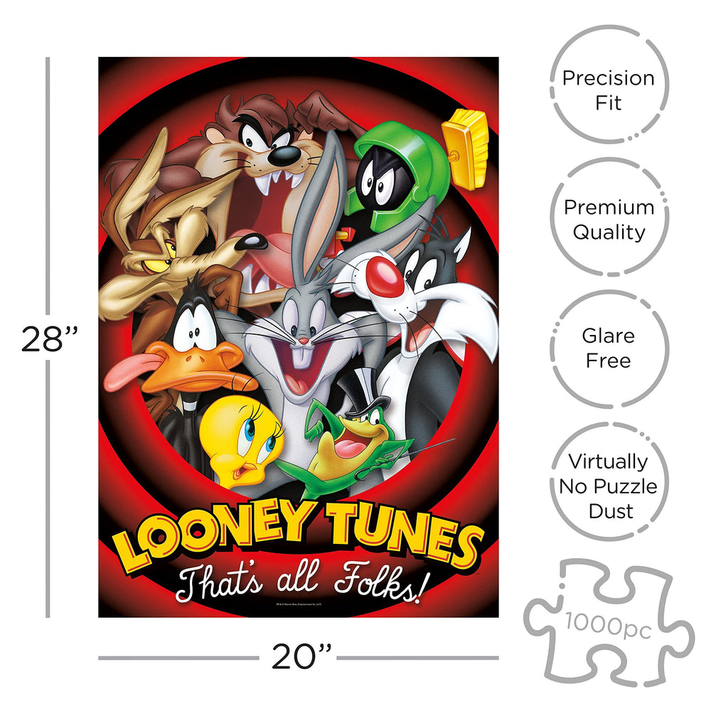 AQUARIUS Looney Tunes puzzle precision-fit close-up shows tight interlocks