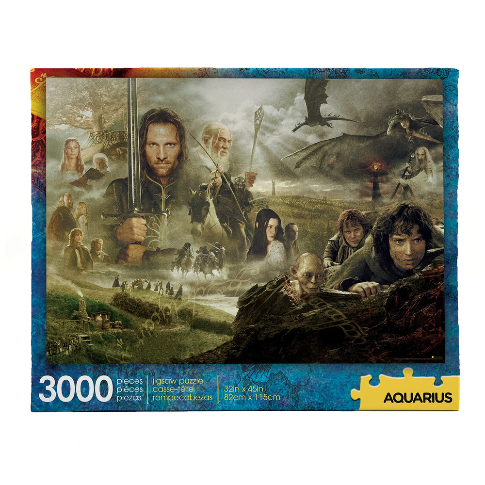 AQUARIUS Lord of the Rings puzzle box front, official licensed merchandise for fans.