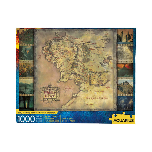 Aquarius Lord of the Rings map puzzle box with glare-free finish.