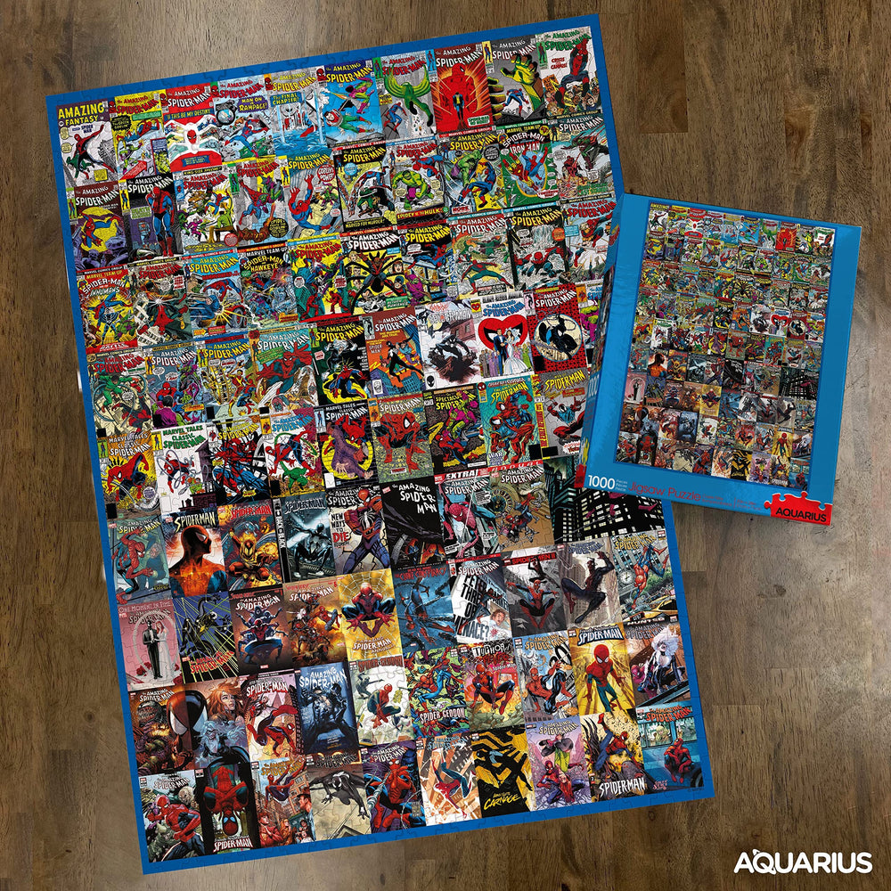 Aquarius Marvel Spider-Man puzzle assembly grid emphasizes clean fit