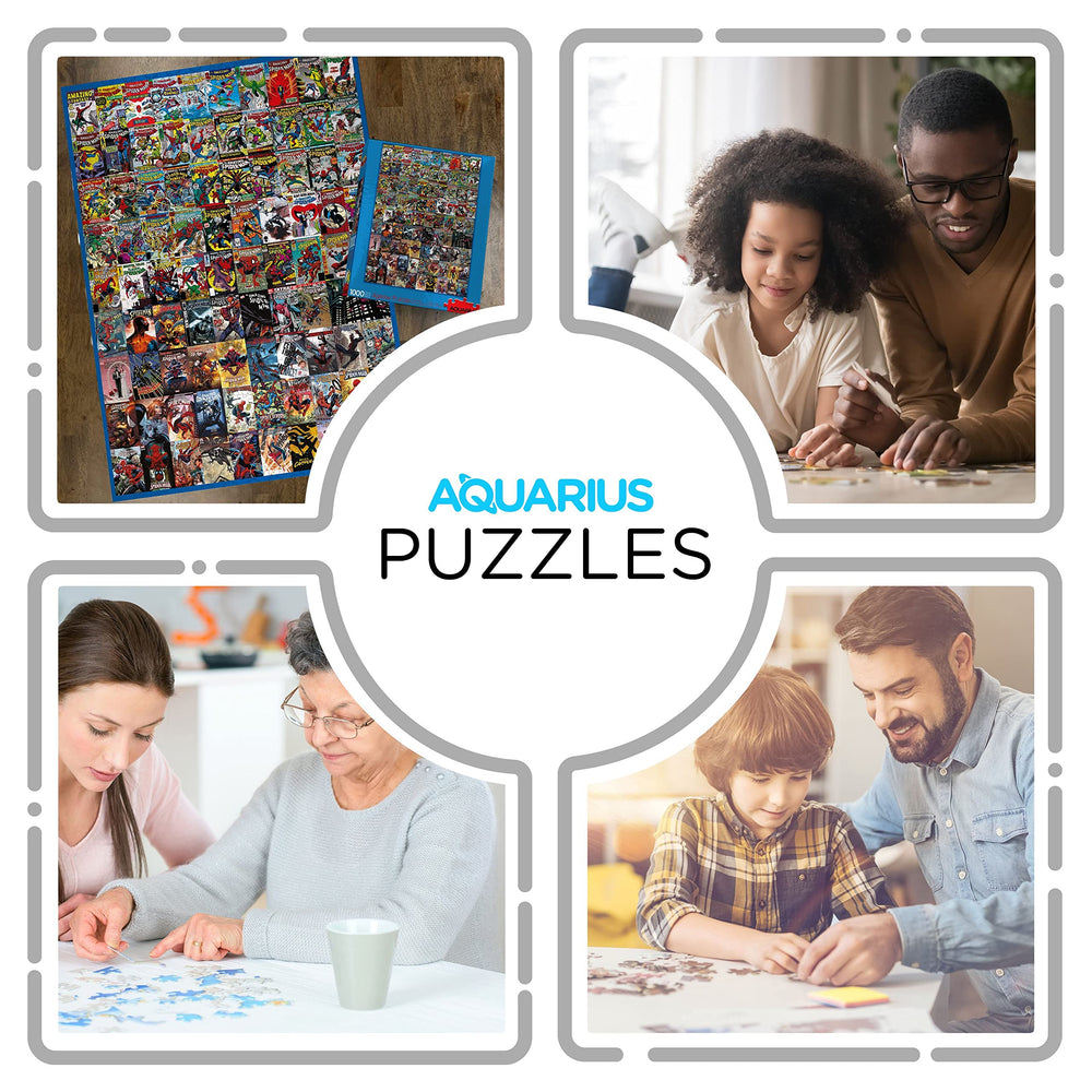 Aquarius Spider-Man puzzle thick paper texture reduces glare during solving