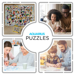 AQUARIUS Peanuts cast puzzle completed 32x45 inches reveals a vivid, glare-free image