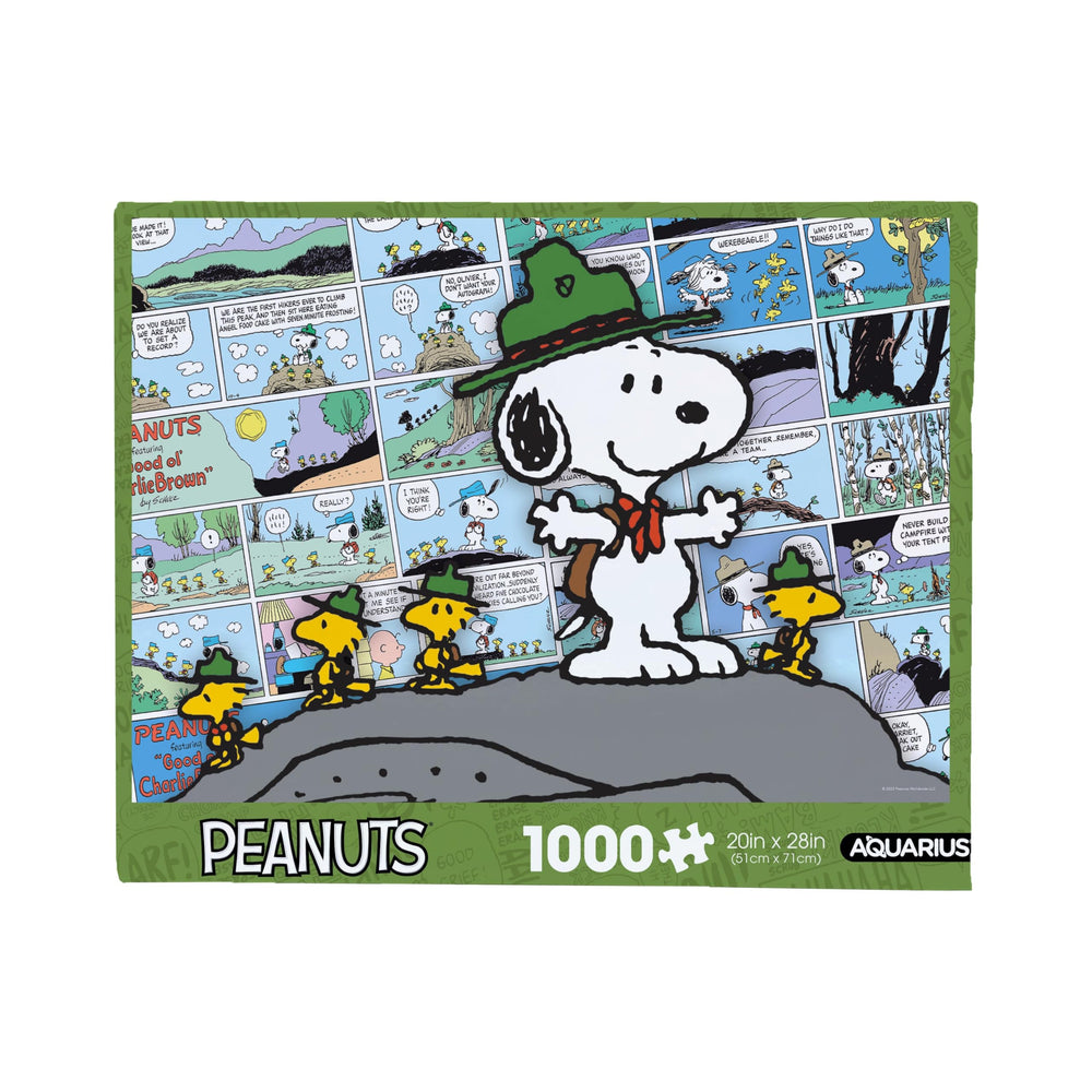 AQUARIUS Peanuts Snoopy puzzle box with Beagle Scouts art, great for gift or display.