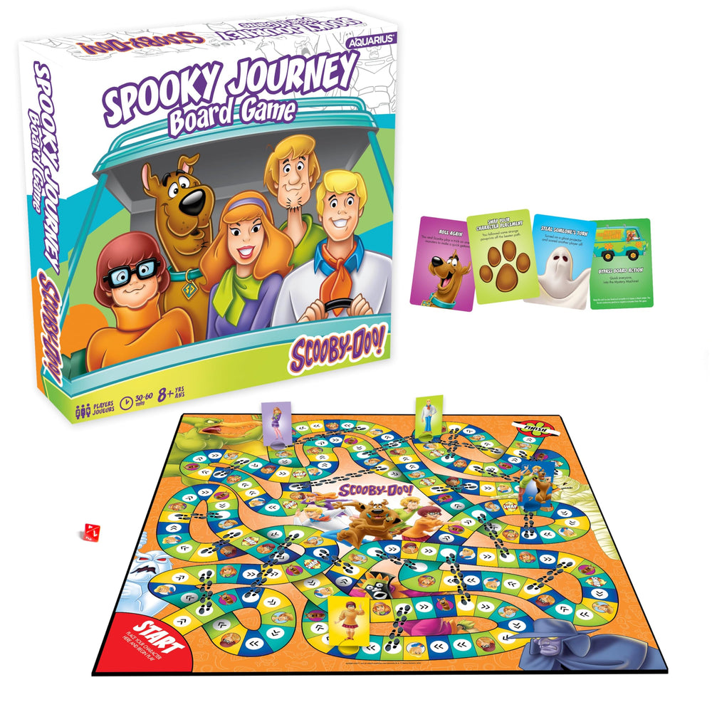 AQUARIUS Scooby-Doo Journey Board Game board laid out for family game night