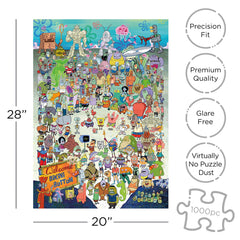 AQUARIUS SpongeBob puzzle underwater characters display colorful cast for kids and adults.
