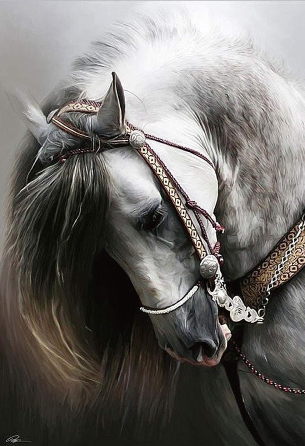 ArathiLand Thoroughbred Spanish Horse puzzle in progress for focused relaxation and family fun.
