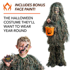 Arcturus Ultra-Lite Kids Ghillie Suit boonie cap with built-in face veil.