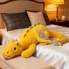 ARELUX giant yellow pterosaur pillow highlighting soft, huggable texture.