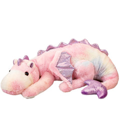 ARELUX pink dragon plush face close-up with embroidered features for character