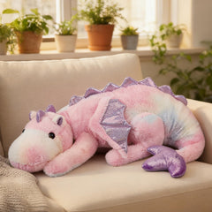 ARELUX large 36in pink dragon plush full body for cozy hugs