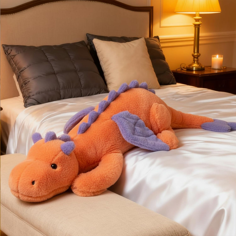 ARELUX orange dragon pillow 36in, ideal as a decorative sofa companion.
