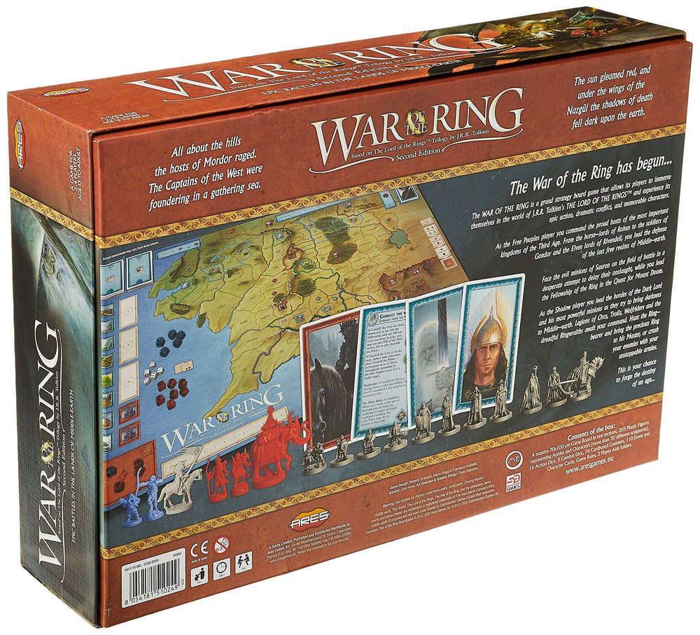Ares Games War of the Ring 2nd Edition miniatures arrayed for iconic armies.