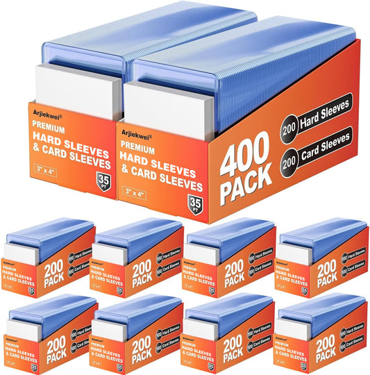 Arjiekwei hard sleeves protect 3x4 cards from bends and scratches for daily storage.