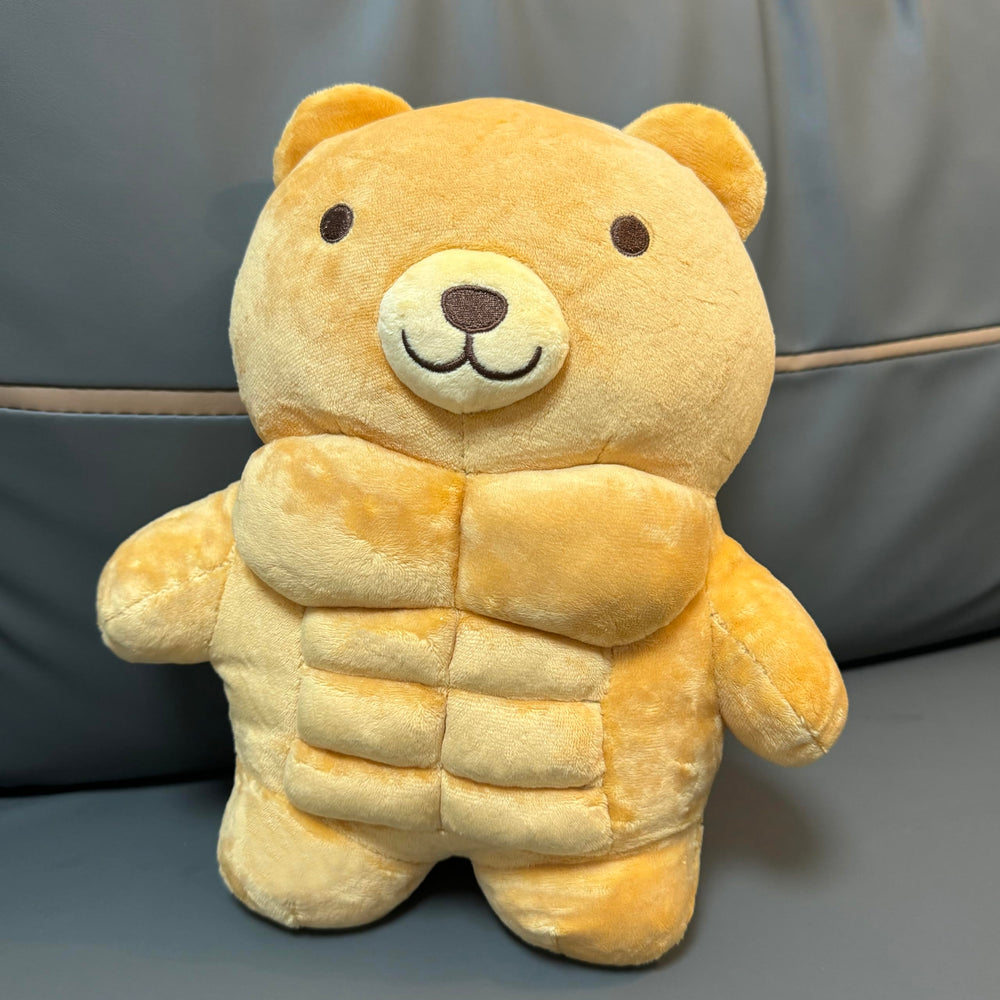 Arkdorz Muscle Teddy Bear muscle-detail pose, playful and collectible.