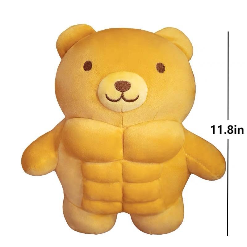 Arkdorz Muscle Teddy Bear side hug, perfect for bedtime comfort.