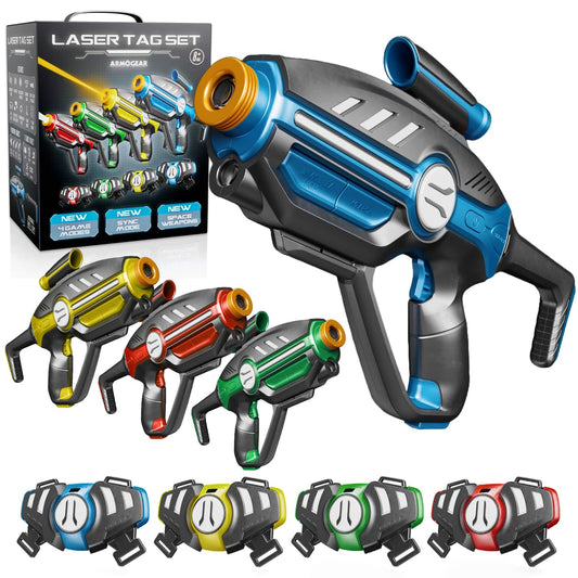 ArmoGear Laser Tag Set with all components ready for outdoor battles