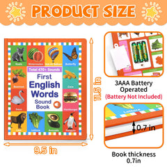 Arnbz My First English Words Sound Book durable waterproof pages withstand daily reading adventures.