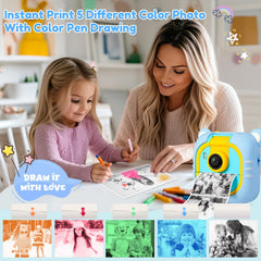 ARNSSIEN Kids Camera Instant Print 2.4-inch screen for quick previews.