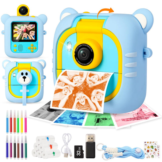 ARNSSIEN Kids Camera Instant Print front view, compact and kid-friendly.