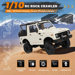 ARRIS WPL C74-1 Jimny oil-shock suspension cushions rough terrain impacts.