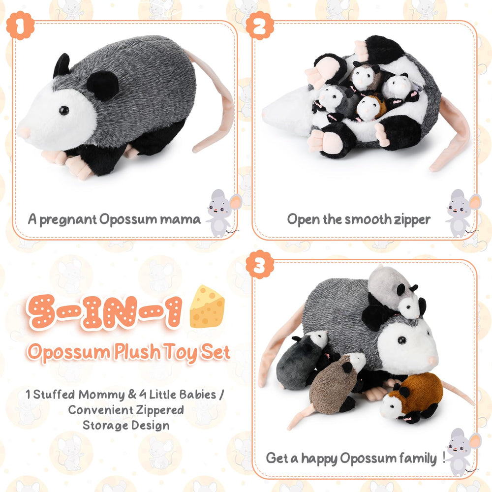 Arrowbash baby opossum plush 2, gentle plush for comfort and decor.