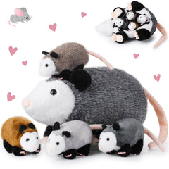 Arrowbash mother opossum plush, large cuddle buddy for storytelling and bedtime.