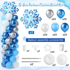Arrowbash snowflake aluminum foil balloons create a shimmering focal point.