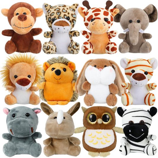 Arrozon mini plush elephants and zebras: soft, kid-friendly play companions.