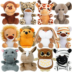 Arrozon mini plush elephants and zebras: soft, kid-friendly play companions.