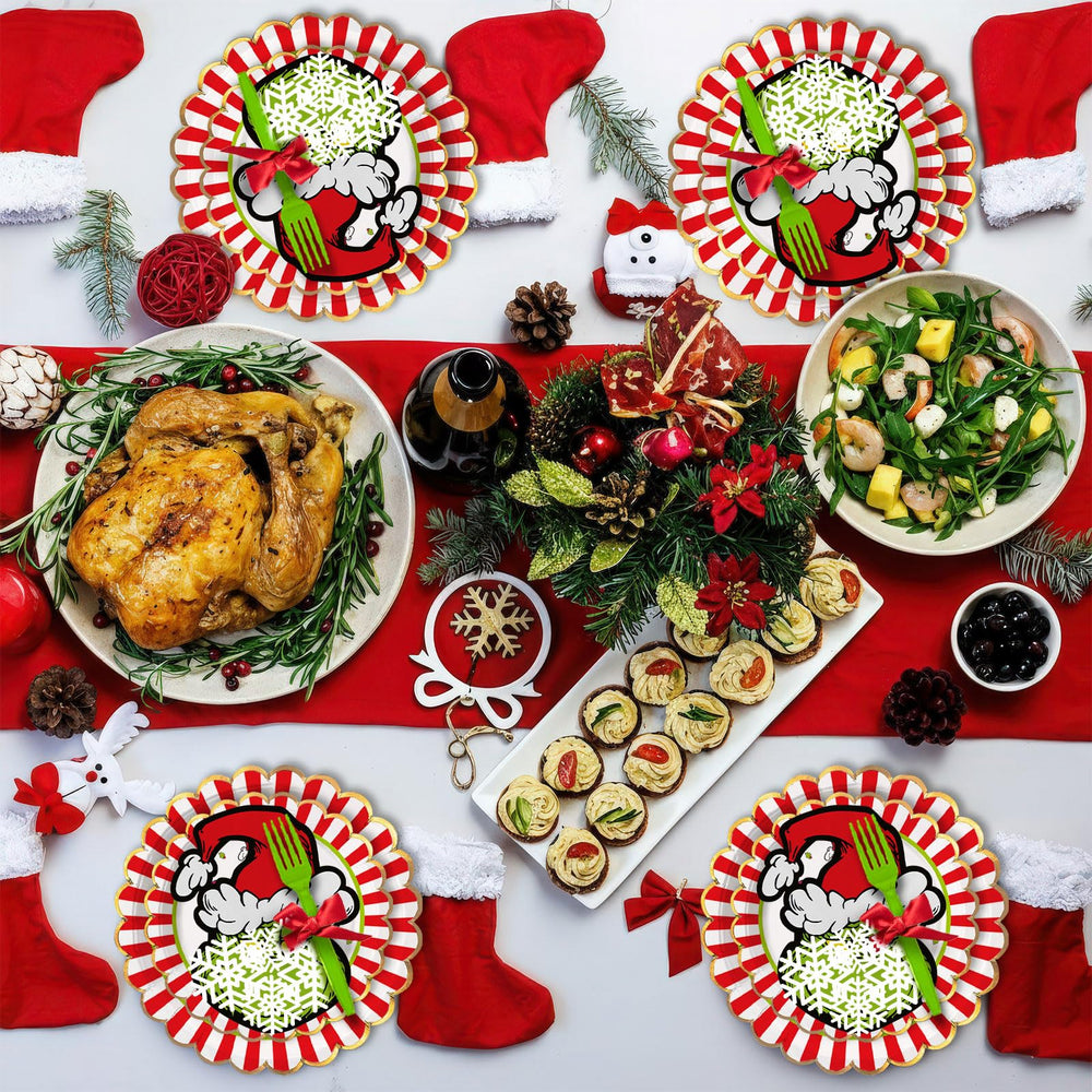 Arsemica Christmas party setup shows 24-piece matching tableware for a coordinated look