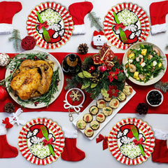 Arsemica Christmas party setup shows 24-piece matching tableware for a coordinated look