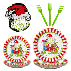 Arsemica funny Christmas plates 9-inch showcase whimsy for festive meals and tidy cleanup
