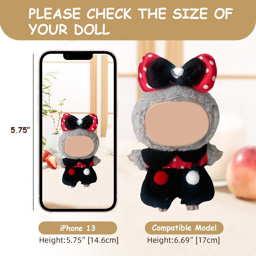 Arsfit Labubu 17cm doll patterns and prints add trend-forward charm.