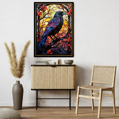 Art of Socks stained glass crow puzzle pieces with unique shapes for a snug fit