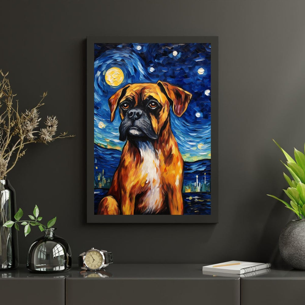 Art of Socks Starry Night Boxer Dog Puzzle sealed for smooth edges and no paper chips.