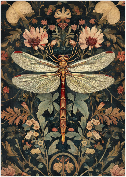 Art of Socks Vintage Floral Dragonfly Puzzle: vibrant colors for immersive puzzling