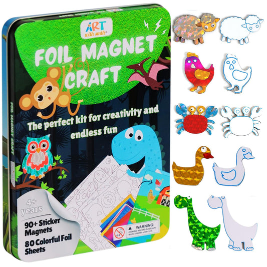 Art with Smile foil art kit animal magnets for imaginative play on the go.