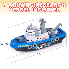 ArtCreativity Aquatic Research Vessel in bath demonstrates imaginative storytelling during tub time.