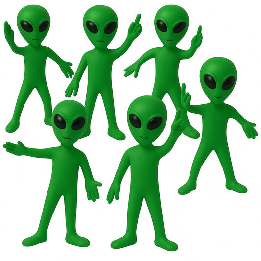 ArtCreativity bendable alien figure in hand, flexible stress relief toy for kids.