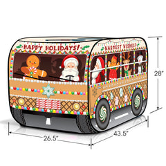 ArtCreativity Christmas Bus Tent gingerbread detail adds festive mood and décor
