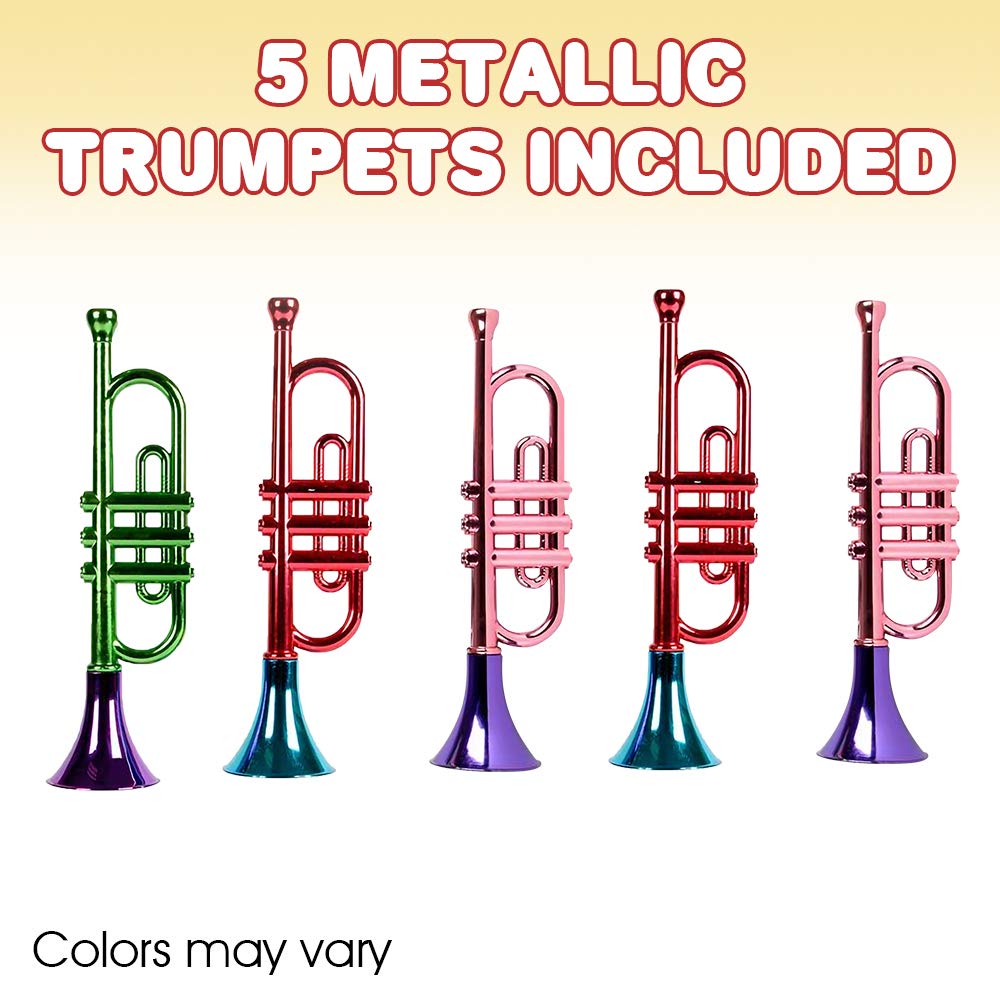 ArtCreativity colorful metallic trumpets for kids spark imagination and festive fun.