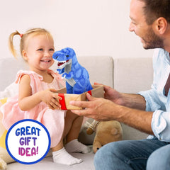 ArtCreativity Cozy Plush T-Rex during playtime for pretend adventures.