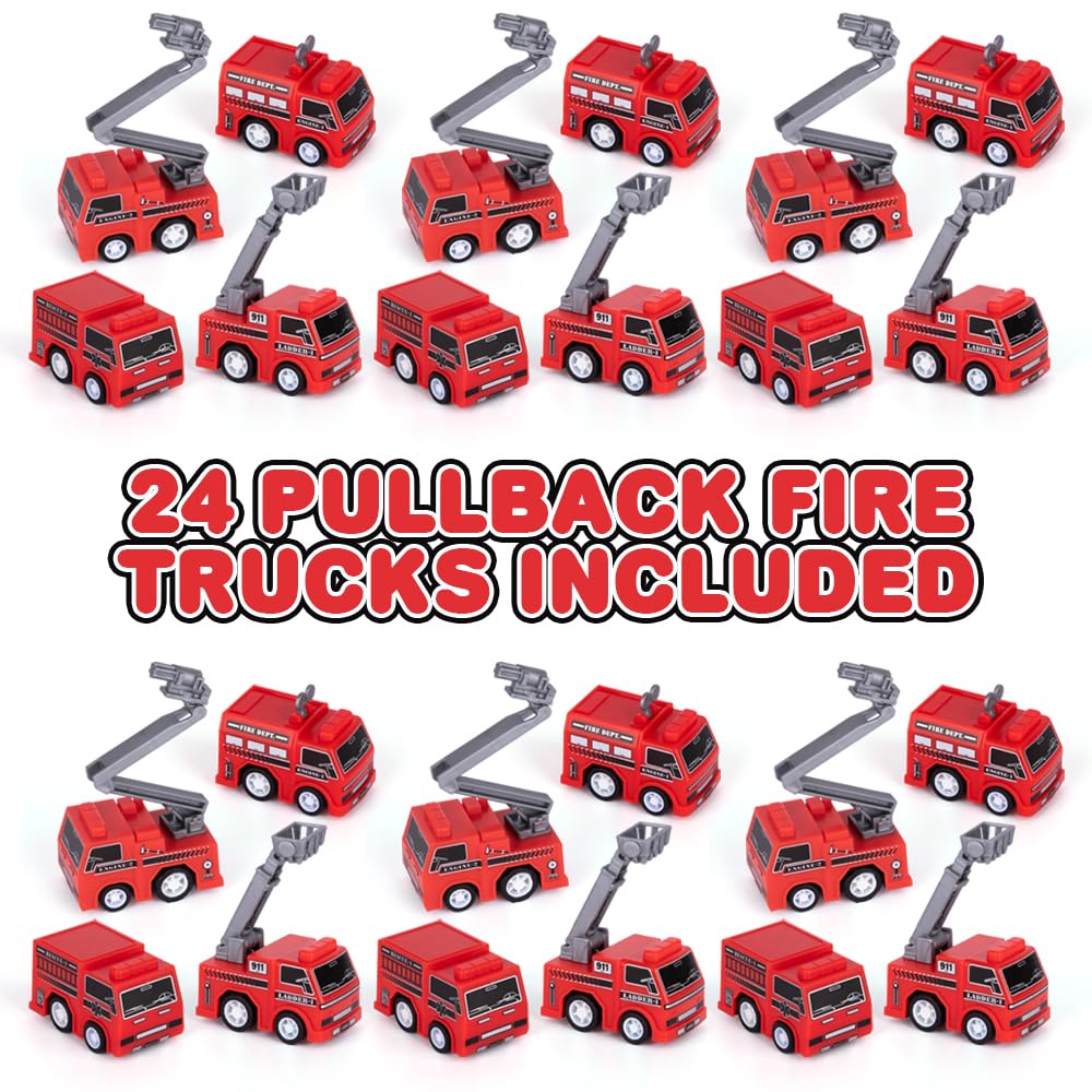 ArtCreativity fire truck pullback with extendable ladder for realistic pretend rescues