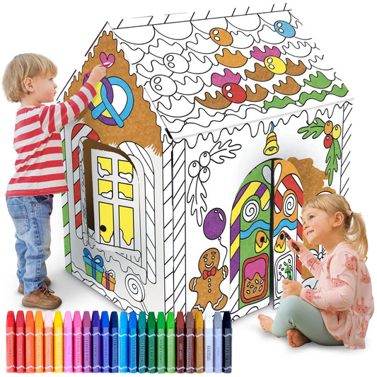 ArtCreativity gingerbread playhouse ready for giant coloring fun among kids