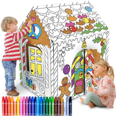 ArtCreativity gingerbread playhouse ready for giant coloring fun among kids