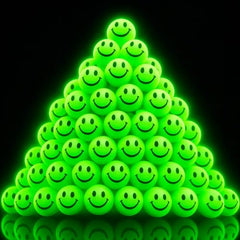 ArtCreativity glow-in-the-dark smile-face bounce ball ready for party favors.