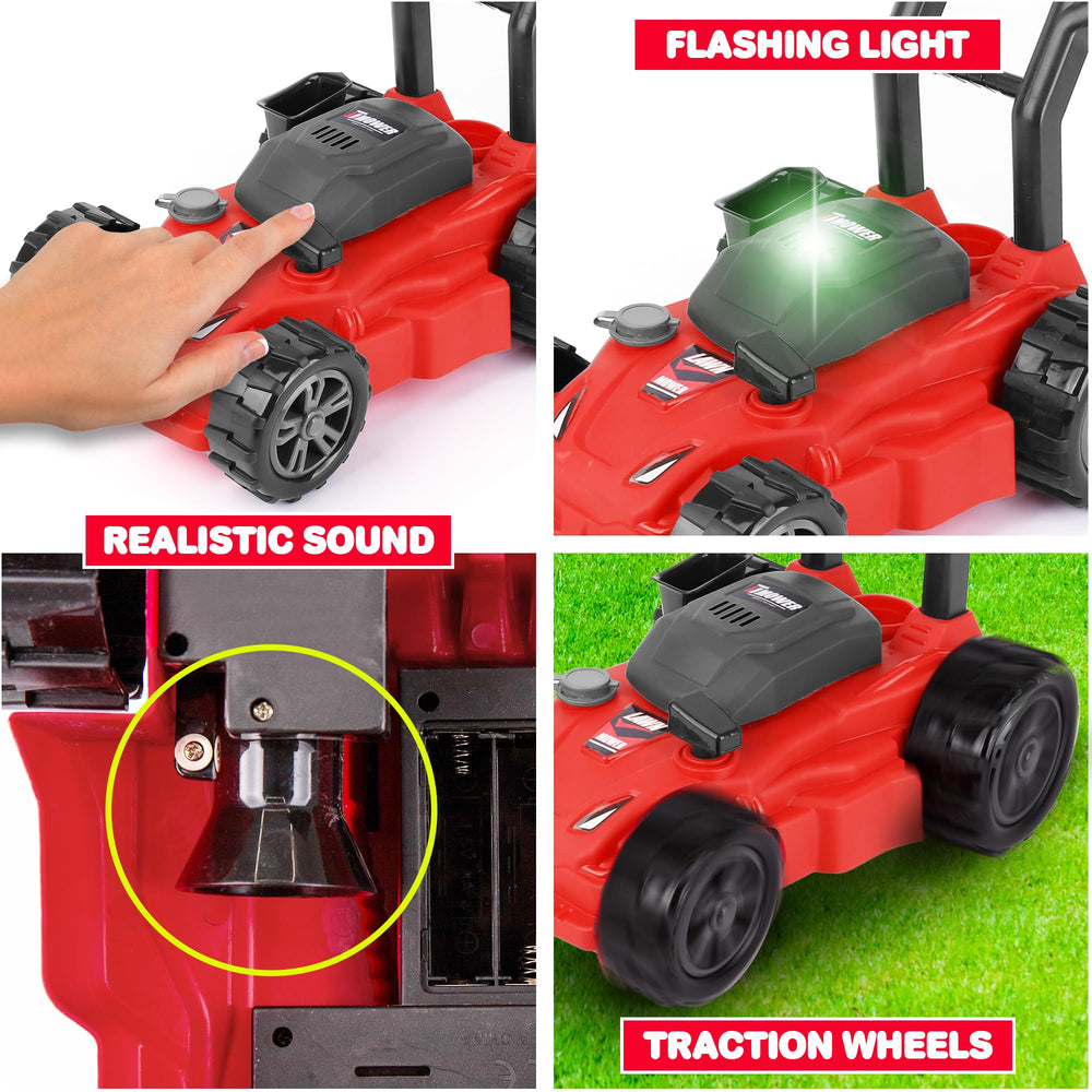 ArtCreativity lawn mower toy with green LED light enhances interactive play