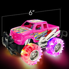 ArtCreativity LED-tire monster trucks boost visual appeal during play.