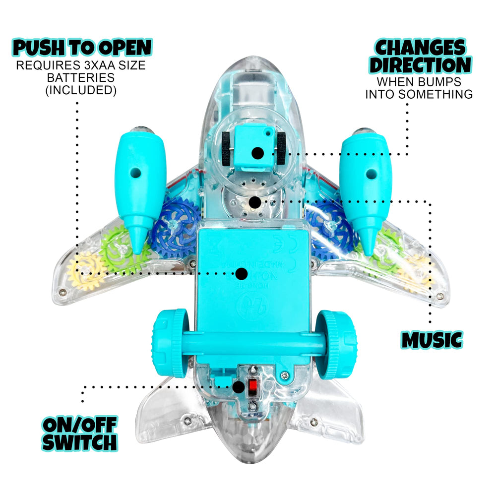 ArtCreativity light-up airplane toy with LED lights and music for immersive play sessions.